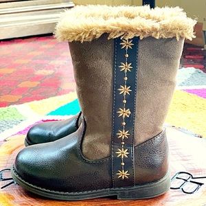 Size 7 ~ Toddler Girls Brown Leather Boots